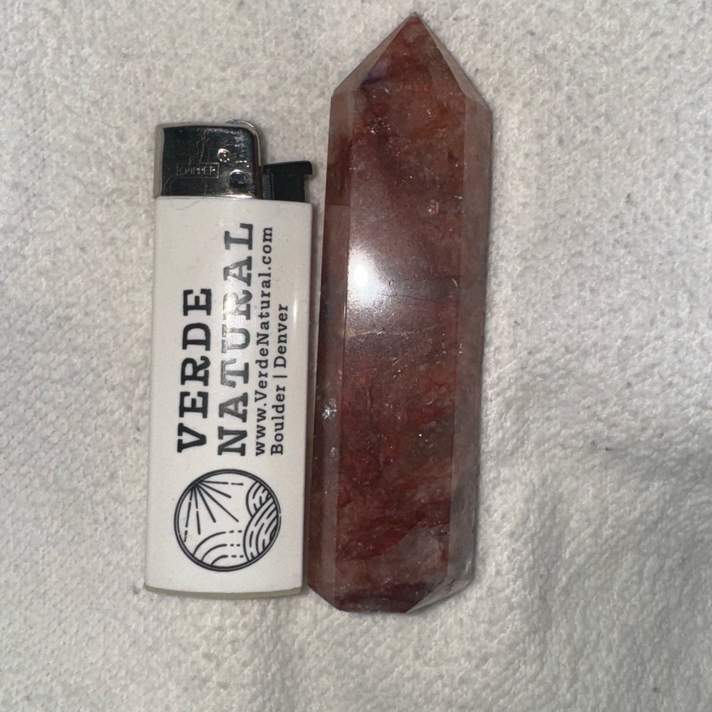 Fire Quartz Crystal Point Tower